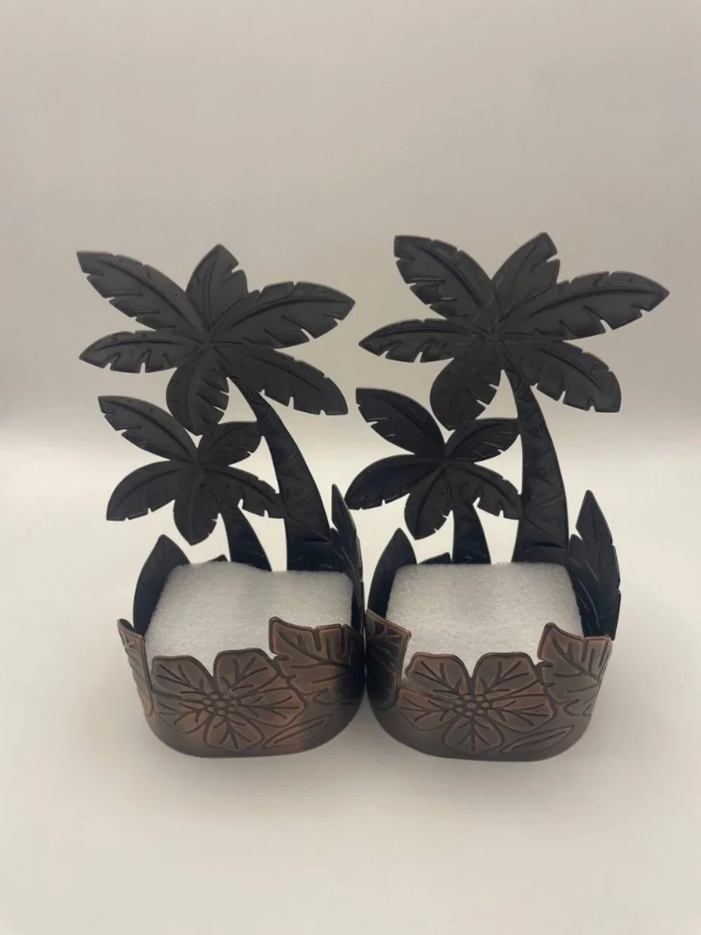 Metal Bath & Body Works Palm Tree soap candle  Holders - Coastal Tropical Decor